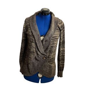 AB STUDIO Women's XL Brown Sweater Button Long Sleeve‎ SEE DESCRIPTION